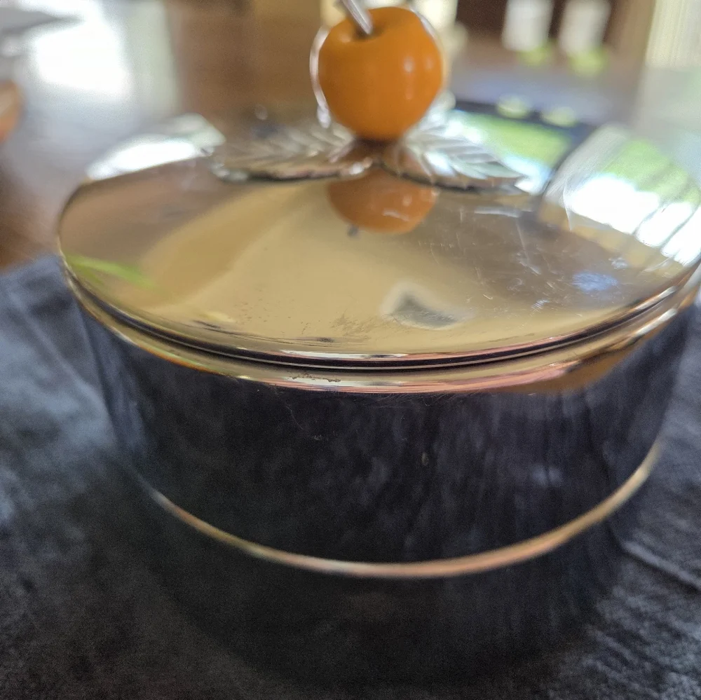 Chase Chrome Art Deco Era Stacking Set With Bakelite Apple Finial
